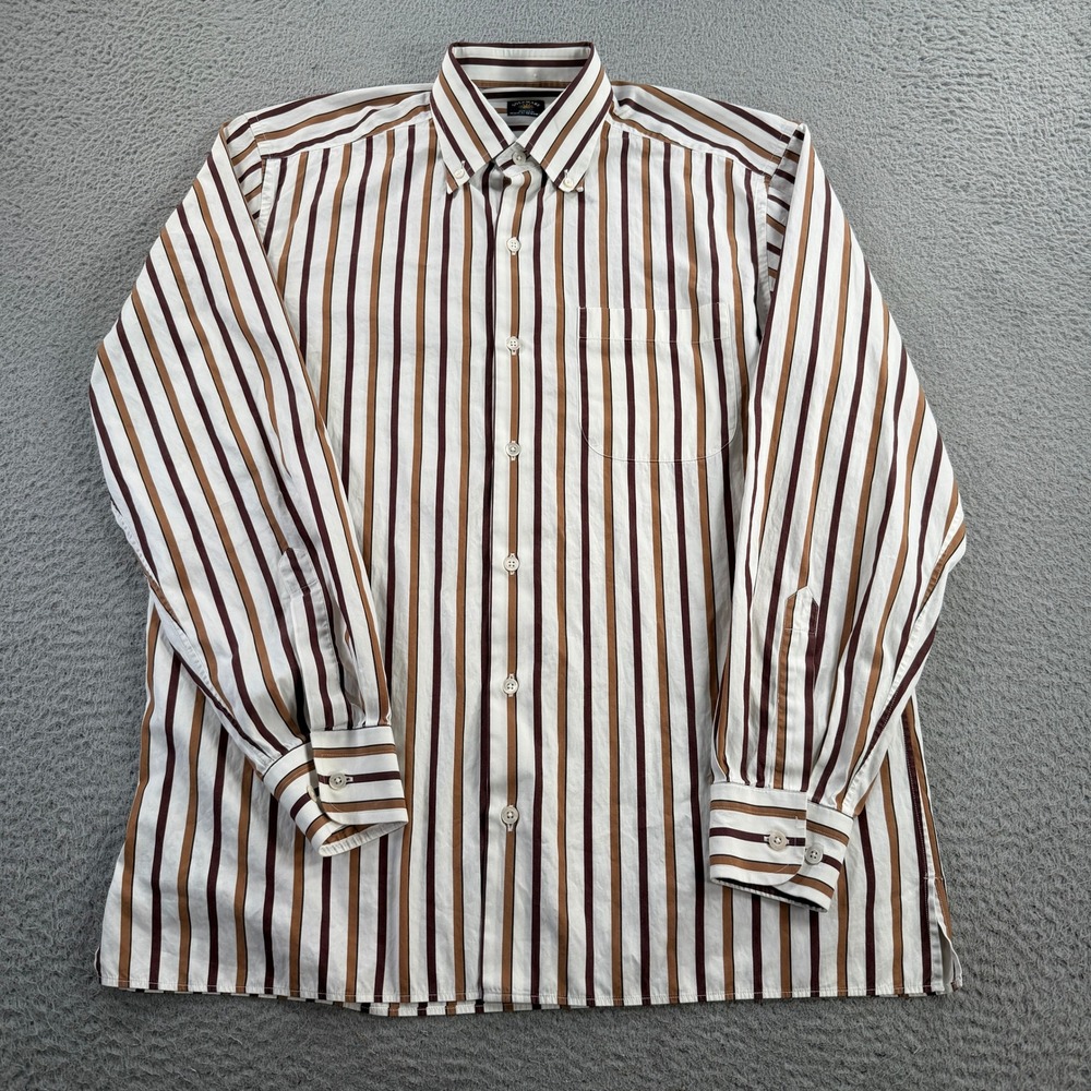 Maus & Hoffman Solemare Shirt Mens Medium Candy Striped Cotton Button Down Italy